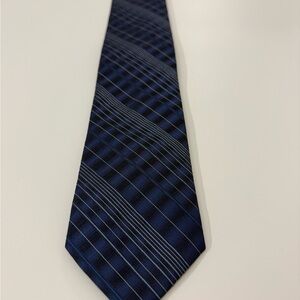 Unlisted Brand Blue and Black Striped Tie